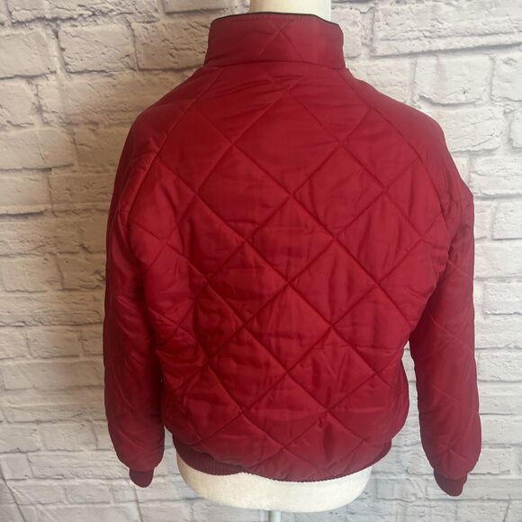 Zeka Of California Women’s Red Quilted Bomber Aviator Style Jacket Size Large - Picture 4 of 11
